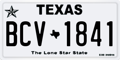 TX license plate BCV1841