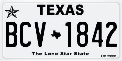 TX license plate BCV1842