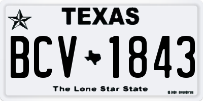 TX license plate BCV1843