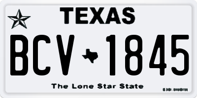TX license plate BCV1845