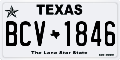 TX license plate BCV1846