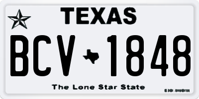 TX license plate BCV1848