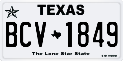 TX license plate BCV1849