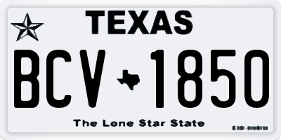 TX license plate BCV1850