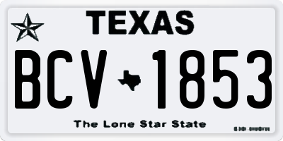 TX license plate BCV1853