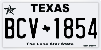 TX license plate BCV1854