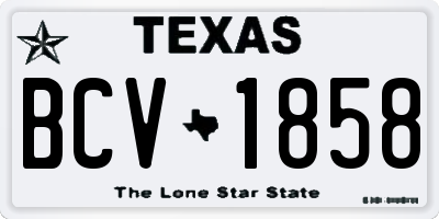TX license plate BCV1858