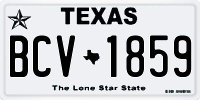 TX license plate BCV1859