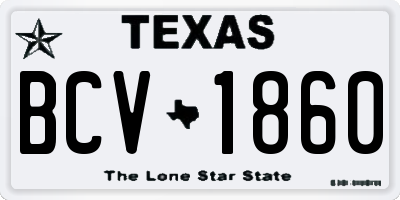 TX license plate BCV1860