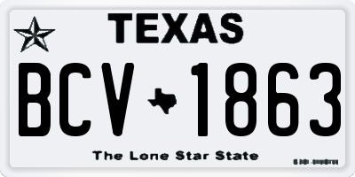 TX license plate BCV1863