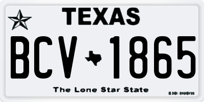 TX license plate BCV1865