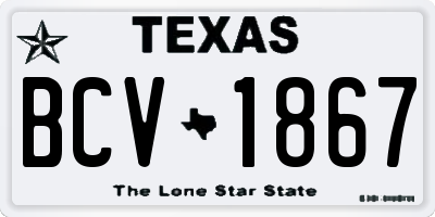 TX license plate BCV1867