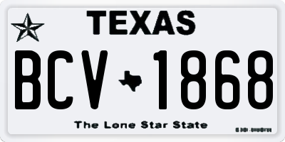 TX license plate BCV1868