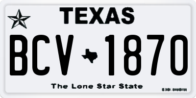 TX license plate BCV1870