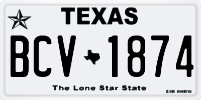 TX license plate BCV1874