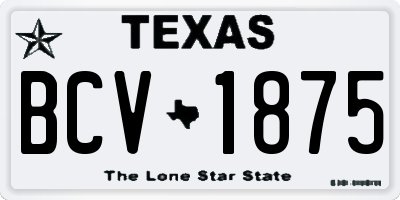 TX license plate BCV1875