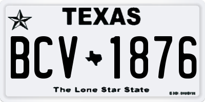 TX license plate BCV1876