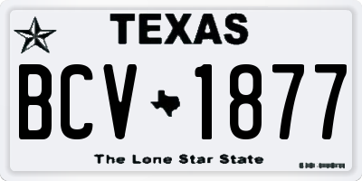 TX license plate BCV1877