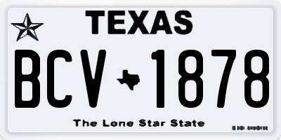 TX license plate BCV1878