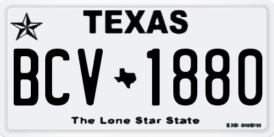 TX license plate BCV1880