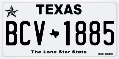 TX license plate BCV1885