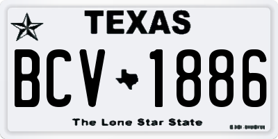 TX license plate BCV1886