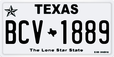 TX license plate BCV1889