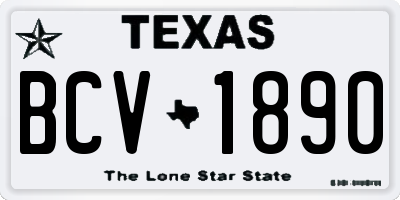 TX license plate BCV1890