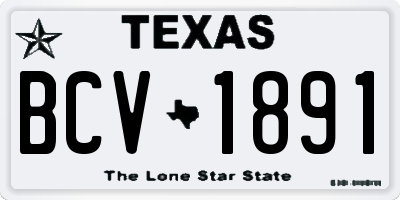 TX license plate BCV1891