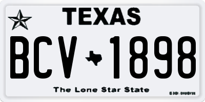 TX license plate BCV1898