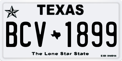 TX license plate BCV1899