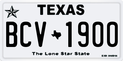 TX license plate BCV1900