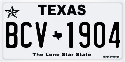TX license plate BCV1904