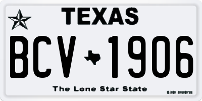 TX license plate BCV1906