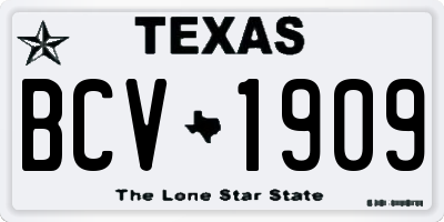 TX license plate BCV1909