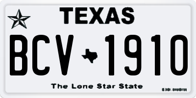 TX license plate BCV1910