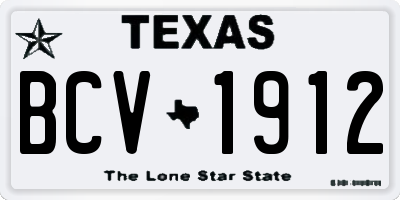 TX license plate BCV1912