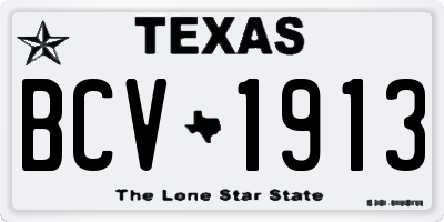 TX license plate BCV1913