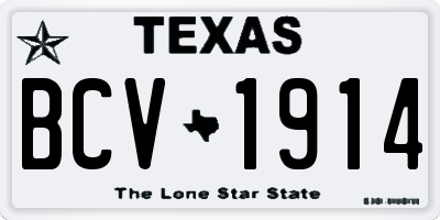TX license plate BCV1914