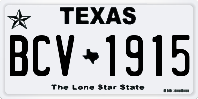 TX license plate BCV1915
