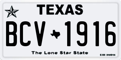 TX license plate BCV1916