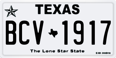 TX license plate BCV1917