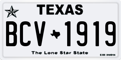 TX license plate BCV1919
