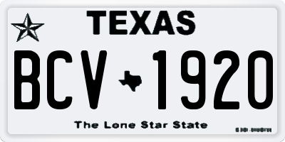 TX license plate BCV1920