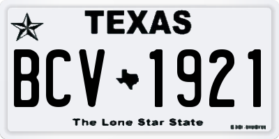 TX license plate BCV1921
