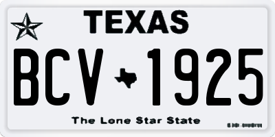TX license plate BCV1925