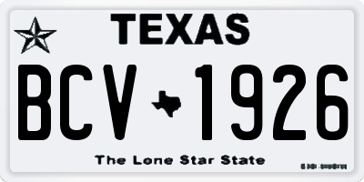 TX license plate BCV1926