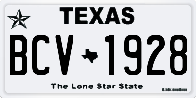 TX license plate BCV1928