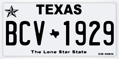 TX license plate BCV1929