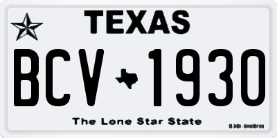 TX license plate BCV1930